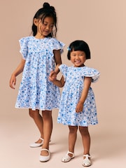 Blue Floral Printed Ruffle Summer Dress (3-16yrs) - Image 3 of 9