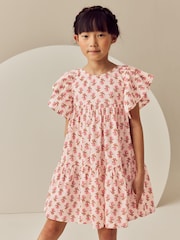 Pink Printed Ruffle Summer Dress (3-16yrs) - Image 1 of 8