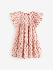 Pink Printed Ruffle Summer Dress (3-16yrs) - Image 5 of 8