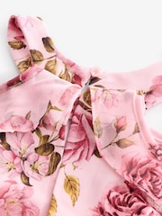 Pink Floral Cold-Shoulder Jumpsuit (3-16yrs) - Image 7 of 8