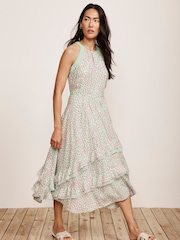 Mint Velvet Blue Tiered Midi Dress - Image 1 of 4