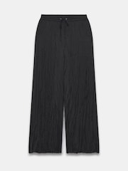 Mint Velvet Black Crinkle Wide Leg Trousers - Image 3 of 4