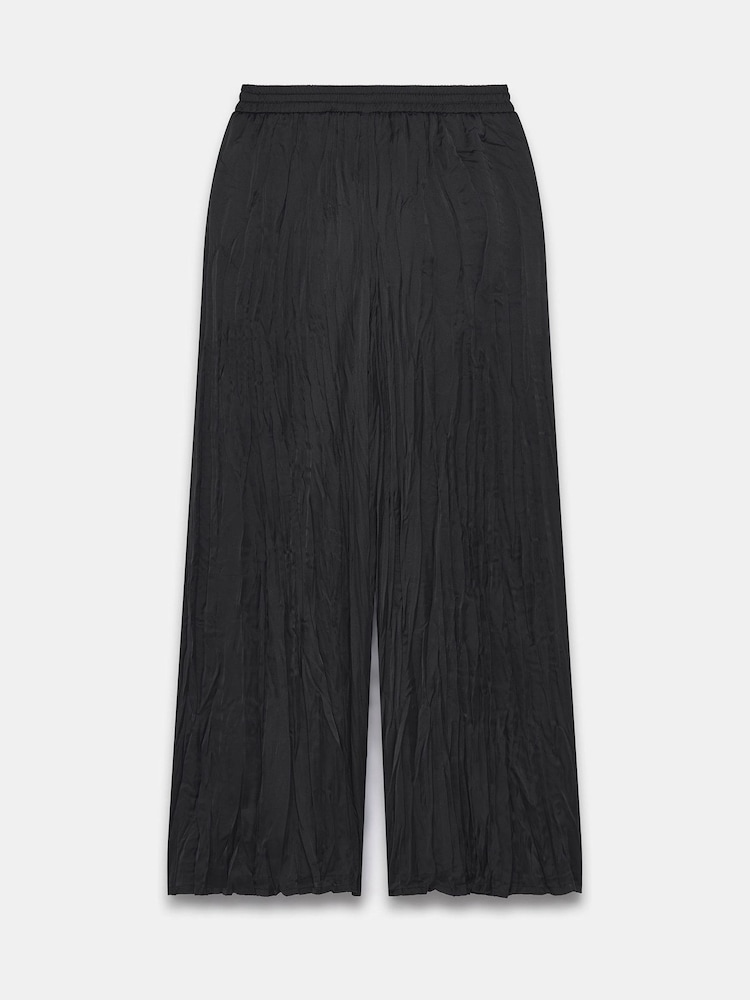 Mint Velvet Black Crinkle Wide Leg Trousers - Image 4 of 4 Mint Velvet Black Crinkle Wide Leg Trousers - Image 4 of 4