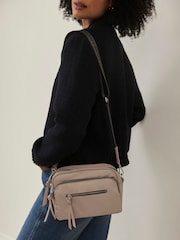 Mint Velvet Cream Nylon Cross-Body Bag - Image 1 of 3