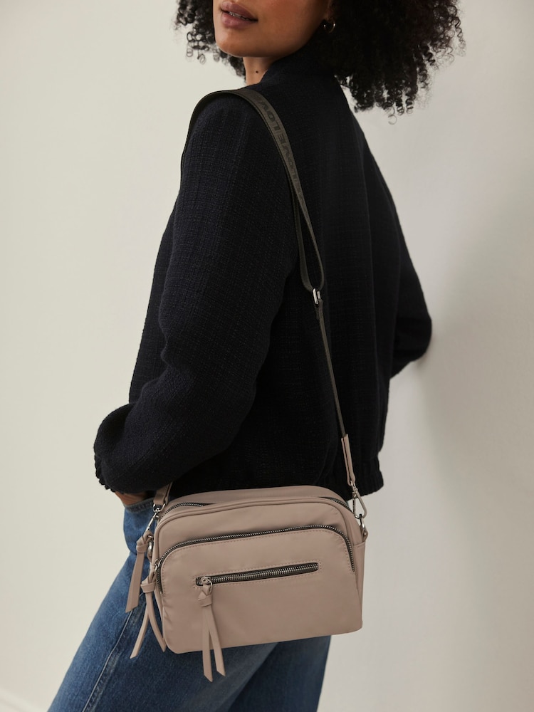 Mint Velvet Cream Nylon Cross-Body Bag - Image 1 of 3