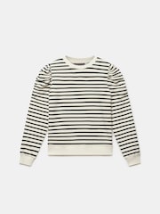 Mint Velvet – Sweatshirt mit gerafften Schultern und Streifen - Bild 3 von 4
