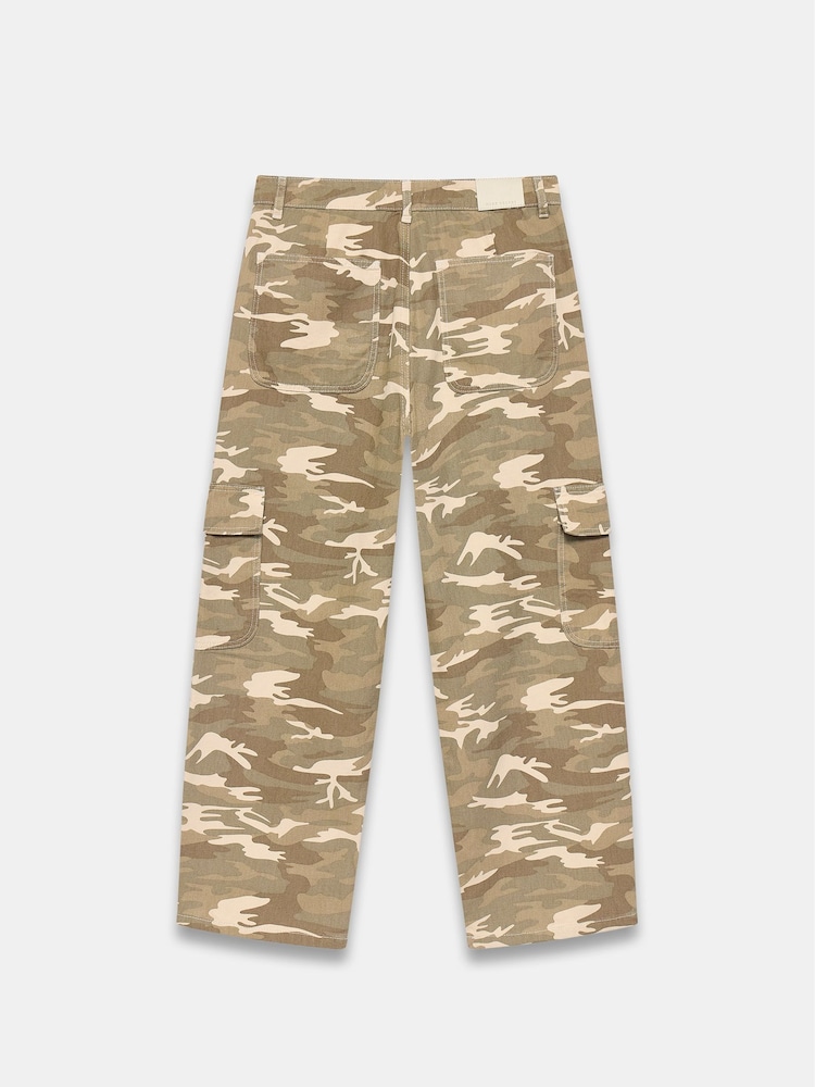 Mint Velvet Green 100% Cotton Camouflage Print Straight Jeans - Image 4 of 4