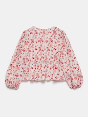 Mint Velvet Red White Floral Print Blouse - Image 4 of 4