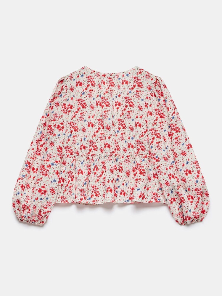 Mint Velvet Red White Floral Print Blouse - Image 4 of 4