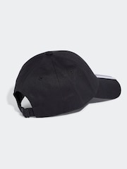 أسود - adidas 3 Stripe 100% Cotton Baseball Hat - صورة 2 من 4