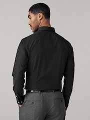 Neutral/Ecru/Black Slim Fit Easy Care Textured Single Cuff Smart Shirts 3 Pack - Image 3 of 13