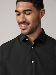 Neutral/Ecru/Black Slim Fit Easy Care Textured Single Cuff Smart Shirts 3 Pack - Image 6 of 13