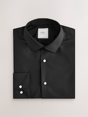 Neutral/Ecru/Black Slim Fit Easy Care Textured Single Cuff Smart Shirts 3 Pack - Image 9 of 13