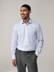 Blue Stripe/Neutral Stripe Regular Fit Single Cuff Easy Care Smart Shirts 2 Pack - Image 2 of 9