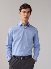 Indigo Blue/Denim Blue Dot/White Geo Regular Fit Single Cuff Easy Care Smart Shirts 3 Pack - Image 3 of 10