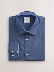 Indigo Blue/Denim Blue Dot/White Geo Regular Fit Single Cuff Easy Care Smart Shirts 3 Pack - Image 6 of 10
