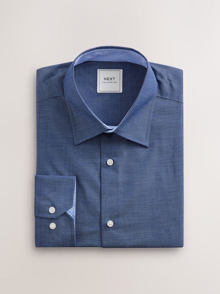Indigo Blue/Denim Blue Dot/White Geo Regular Fit Single Cuff Easy Care Smart Shirts 3 Pack - Image 6 of 10
