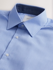 Indigo Blue/Denim Blue Dot/White Geo Regular Fit Single Cuff Easy Care Smart Shirts 3 Pack - Image 8 of 10
