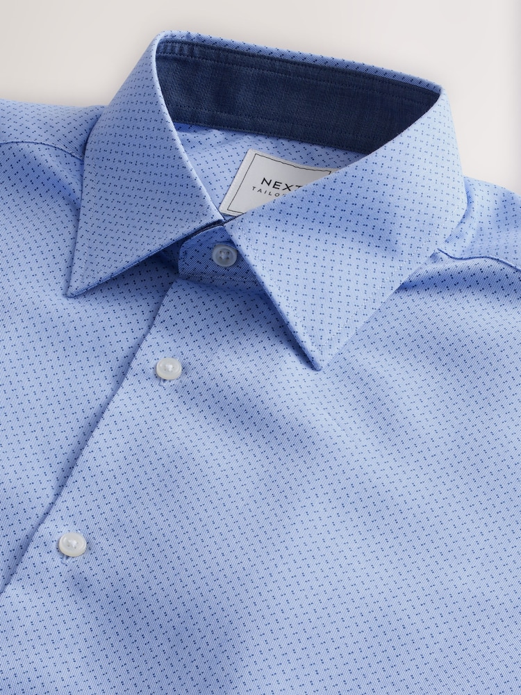 Indigo Blue/Denim Blue Dot/White Geo Regular Fit Single Cuff Easy Care Smart Shirts 3 Pack - Image 8 of 10