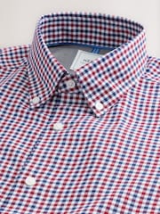 Blue Gingham/Red Gingham Regular Fit Easy Iron Oxford Shirts 2 Packs - Image 10 of 13