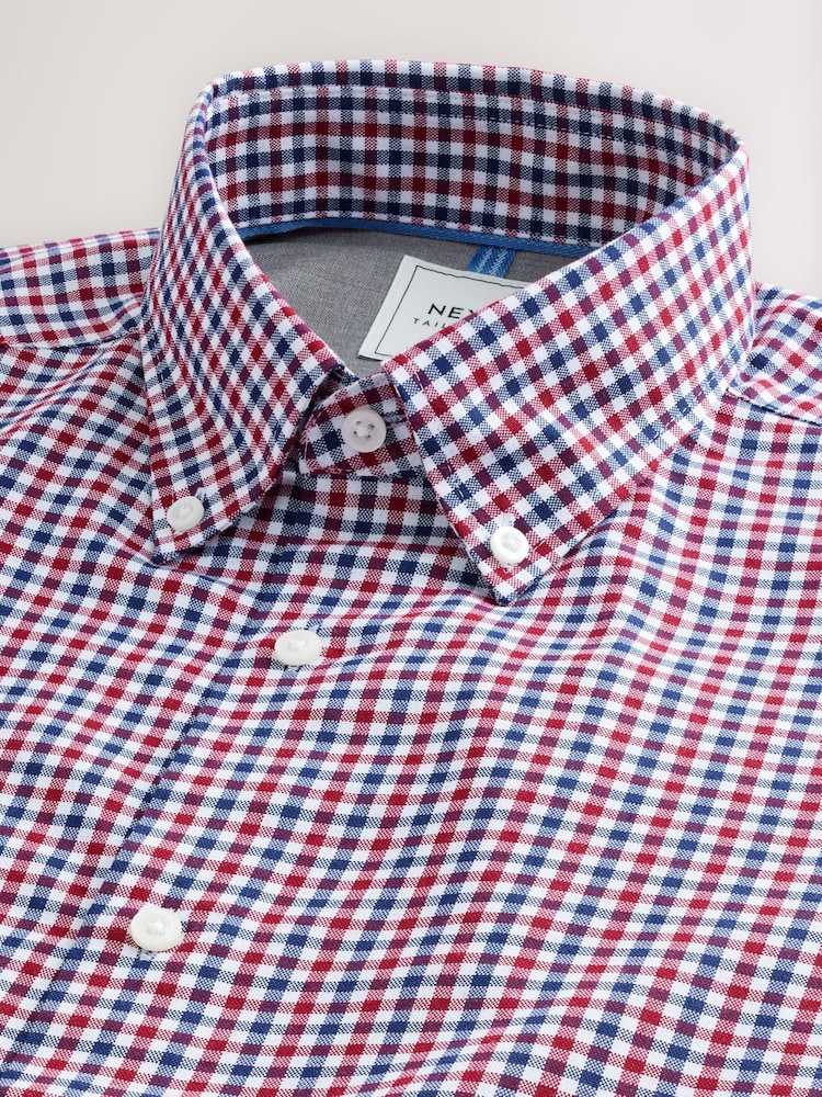 Blue Gingham/Red Gingham - Easy Iron Oxford Shirts 2 Packs - Image 10 of 13