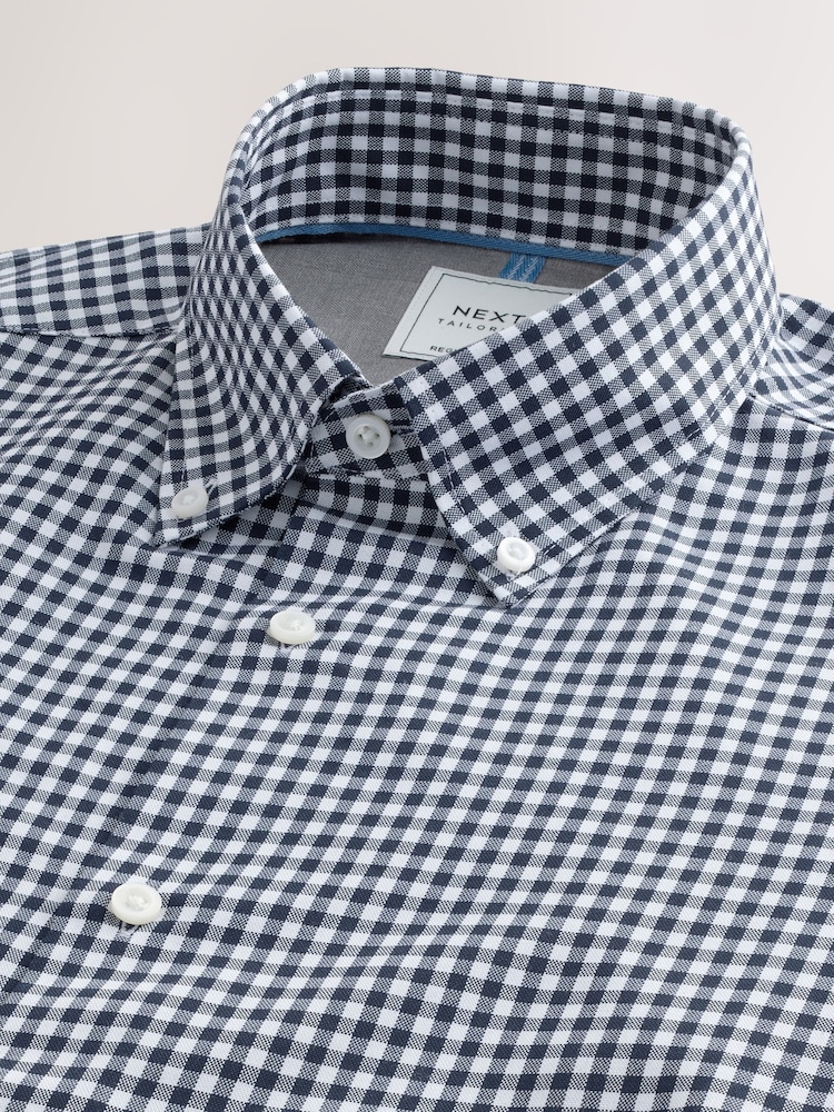 Blue Gingham/Red Gingham - Easy Iron Oxford Shirts 2 Packs - Image 11 of 13