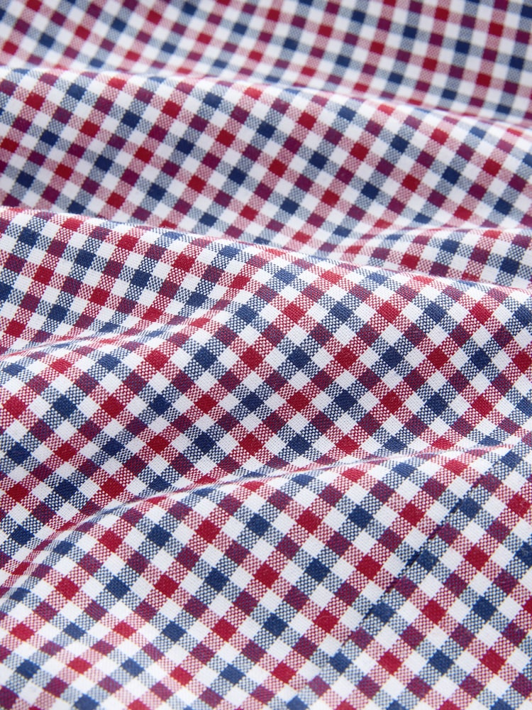 Blue Gingham/Red Gingham - Easy Iron Oxford Shirts 2 Packs - Image 12 of 13