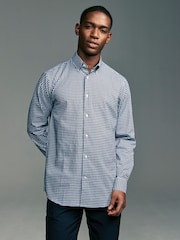 Blue Gingham/Red Gingham Regular Fit Easy Iron Oxford Shirts 2 Packs - Image 4 of 13