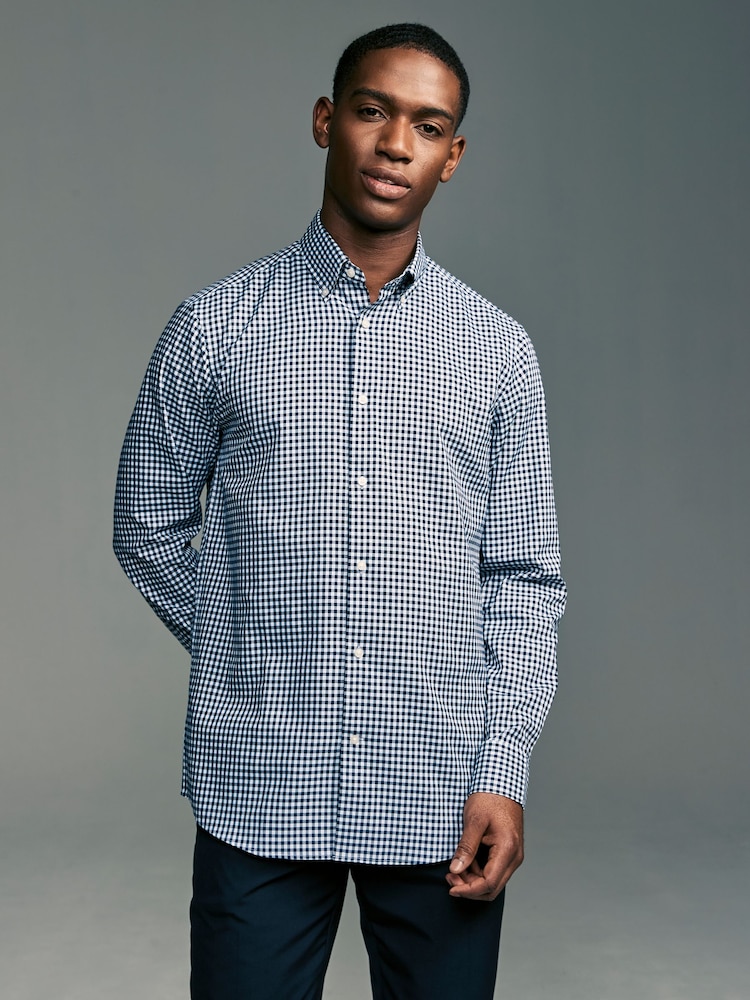 Blue Gingham/Red Gingham - Easy Iron Oxford Shirts 2 Packs - Image 4 of 13