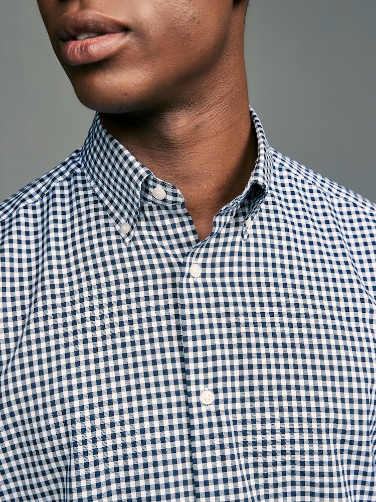 Blue Gingham/Red Gingham - Easy Iron Oxford Shirts 2 Packs - Image 6 of 13