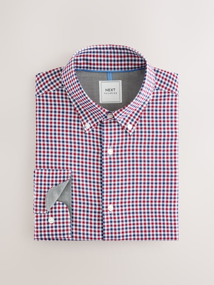 Blue Gingham/Red Gingham - Easy Iron Oxford Shirts 2 Packs - Image 8 of 13