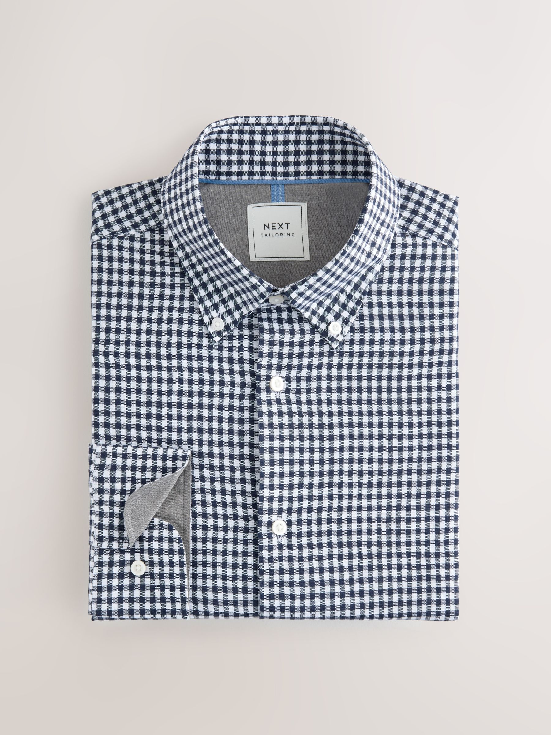 Buy Blue Gingham/Red Gingham Regular Fit Easy Iron Oxford