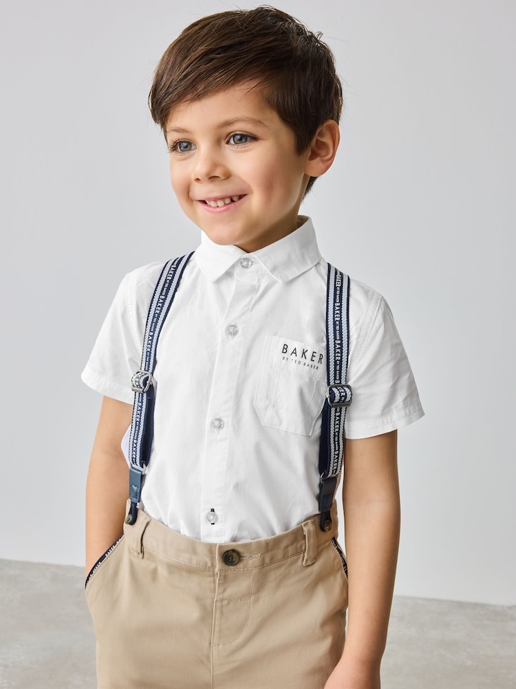 Песочный - Baker by Ted Baker рубашка, брюки и подтяжки - Изображение 2 из 10