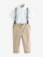 Песочный - Baker by Ted Baker рубашка, брюки и подтяжки - Изображение 6 из 10