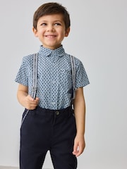 Темно-синий - Baker by Ted Baker рубашка, брюки и подтяжки - Изображение 2 из 13