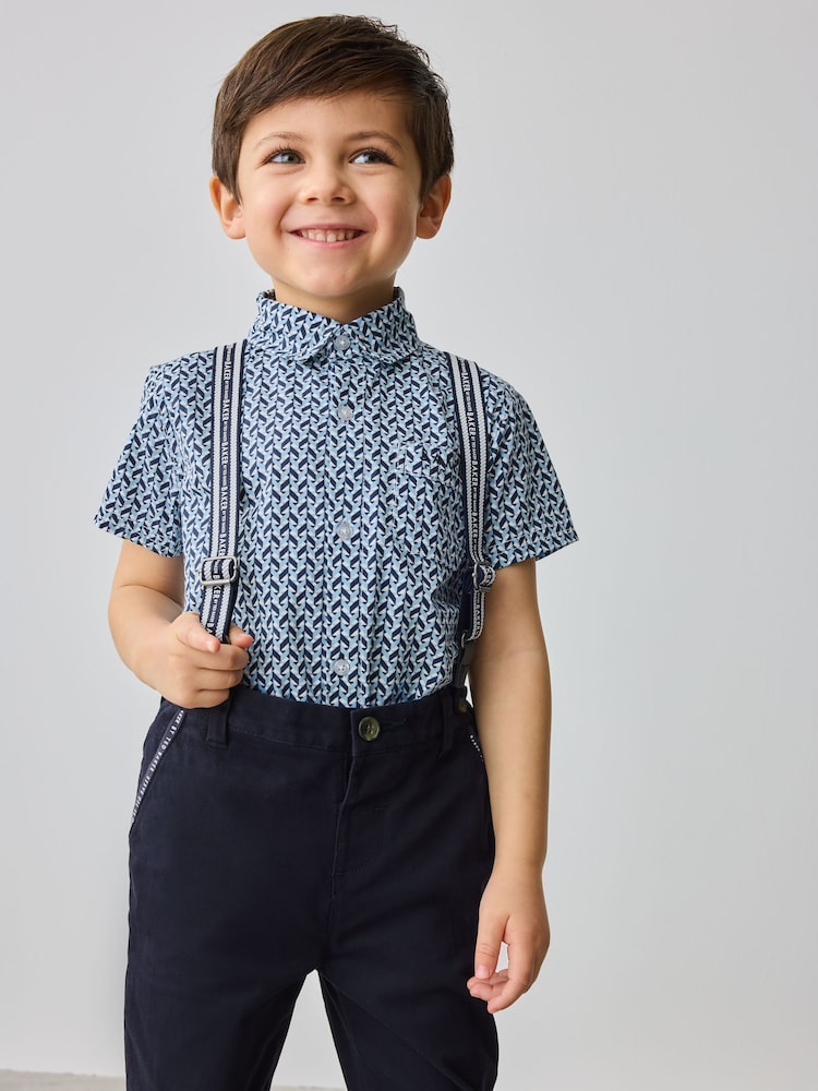 Темно-синий - Baker by Ted Baker рубашка, брюки и подтяжки - Изображение 2 из 13