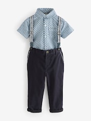 Темно-синий - Baker by Ted Baker рубашка, брюки и подтяжки - Изображение 7 из 13