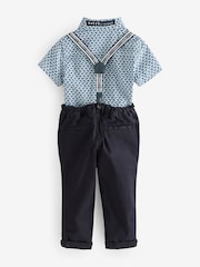 Темно-синий - Baker by Ted Baker рубашка, брюки и подтяжки - Изображение 8 из 13