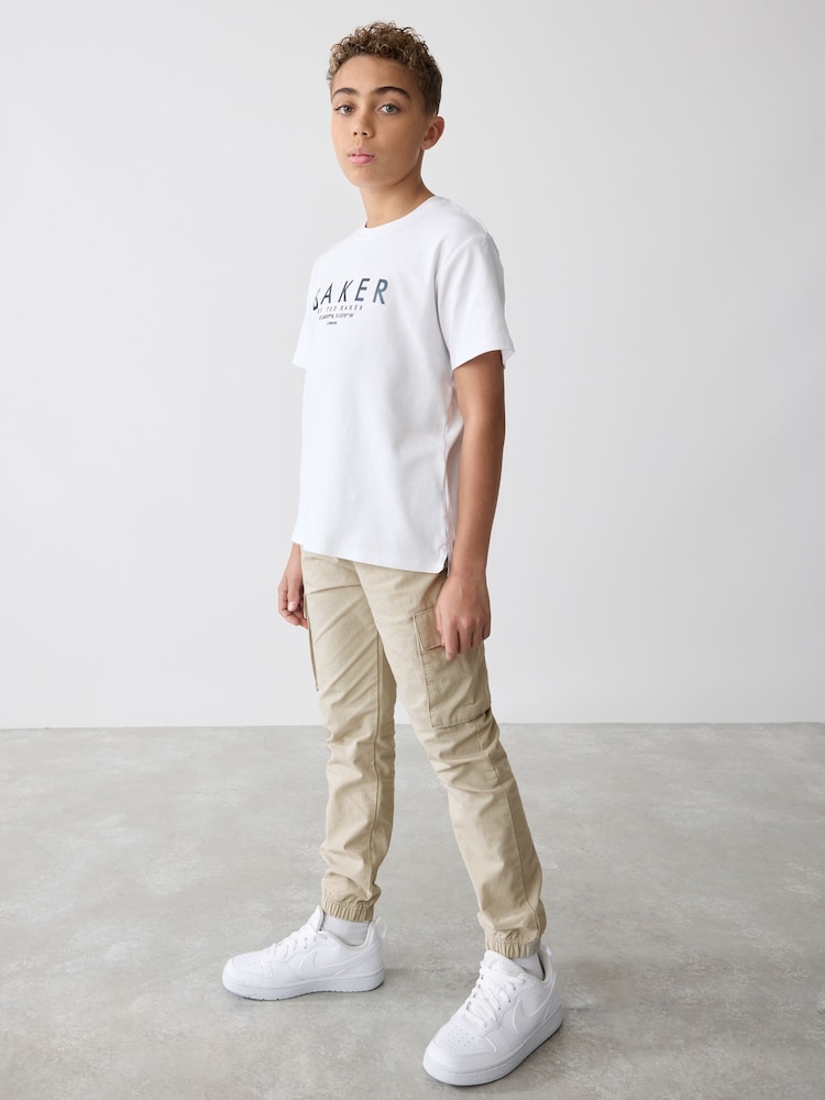 Baker by Ted Baker Stone Cargo Trousers And T-Shirt Set - Imagen 2 de 16