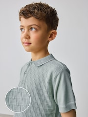 Baker by Ted Baker Knitted Textured Polo Shirt and Shorts Set - Image 1 of 8