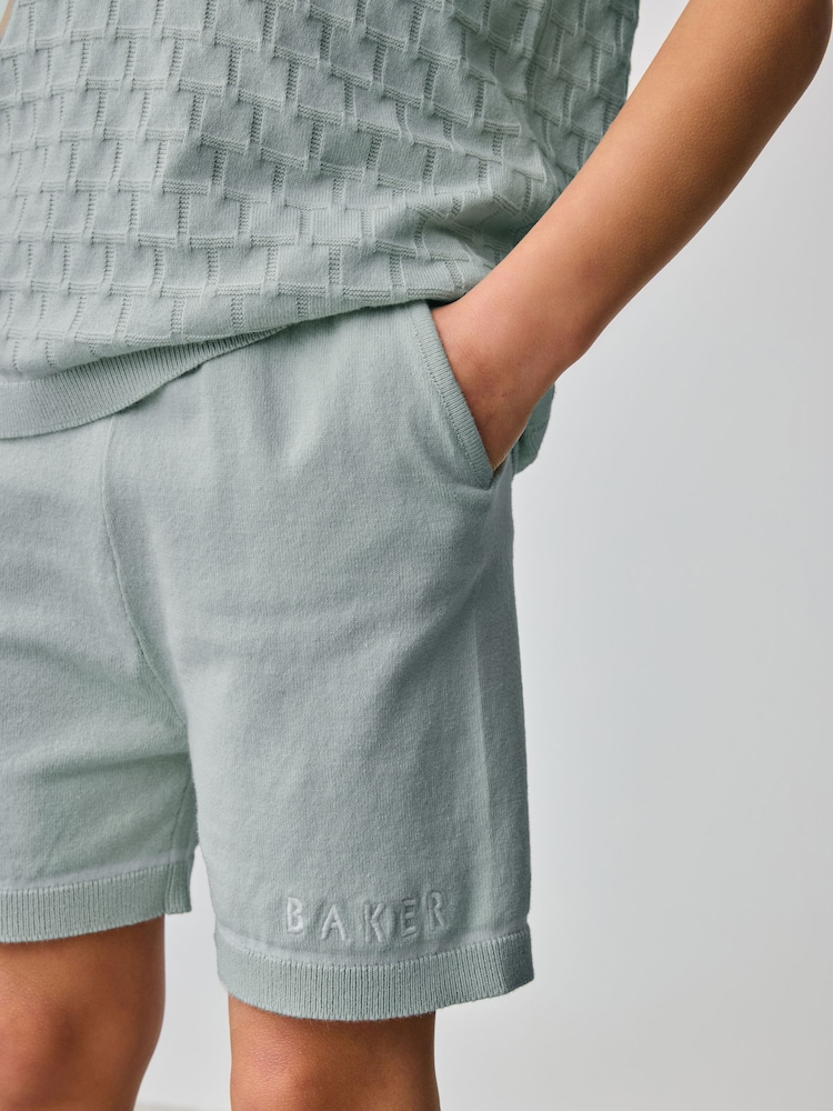 Baker by Ted Baker Knitted Textured Polo Shirt and Shorts Set - Image 4 of 8
