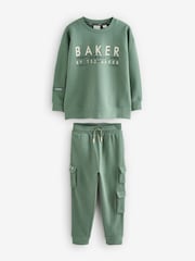 Baker by Ted Baker Graphic Sweatshirt And Cargo Joggers Set - Image 7 of 12