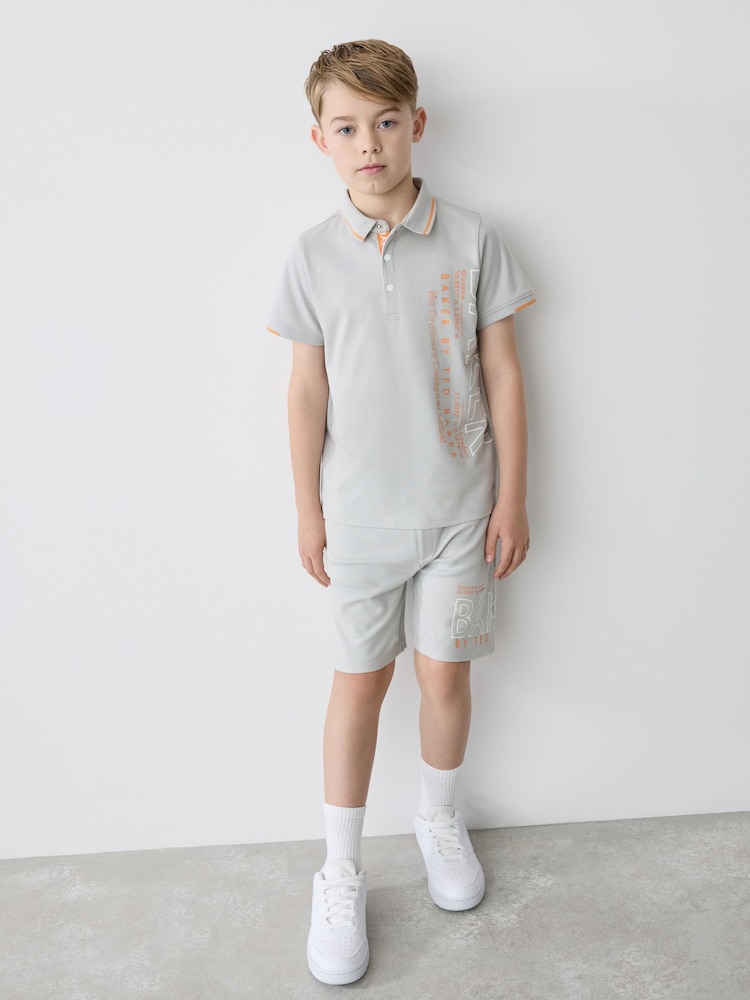Grau - Baker by Ted Baker – Set aus Polo-Shirt und Shorts aus 100 % Baumwolle - Bild 1 von 9 Grau - Baker by Ted Baker – Set aus Polo-Shirt und Shorts aus 100 % Baumwolle - Bild 1 von 9