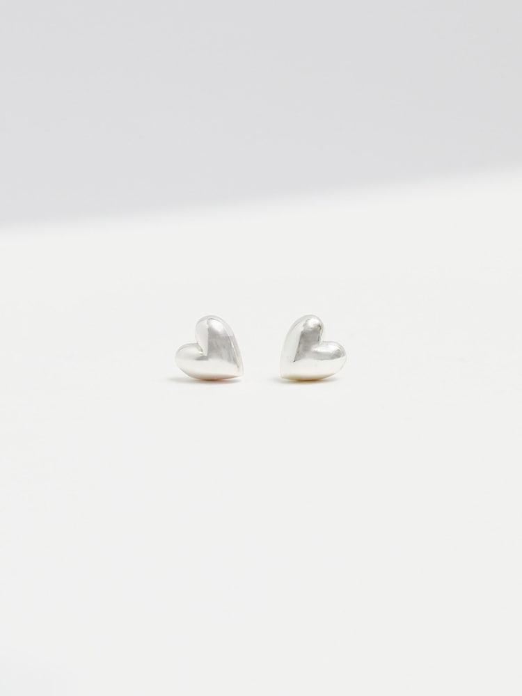 Simply Silver Silver 925 Polished Heart Stud Earrings - Image 1 of 4