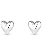 Simply Silver Silver 925 Polished Heart Stud Earrings - Image 2 of 4