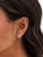 Simply Silver Silver 925 Polished Heart Stud Earrings - Image 3 of 4