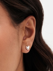 Simply Silver Silver 925 Polished Heart Stud Earrings - Image 4 of 4
