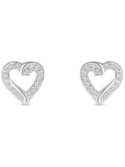 Simply Silver Silver Tone 925 Cubic Zirconia Open Heart Stud Earrings - Hanging Star - Image 2 of 3