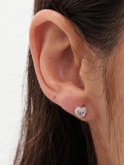 Simply Silver Silver Tone 925 Cubic Zirconia Heart Earrings - Gift Cracker - Image 3 of 4