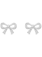 Simply Silver Silver Tone 925 Cubic Zirconia Bow Earrings - Gift Cracker - Image 3 of 4